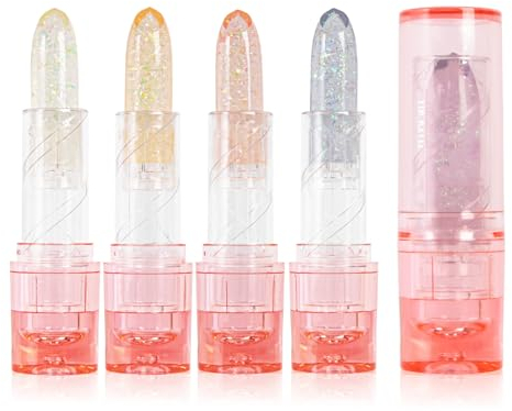 Jelly Lippenstift, 2 in1 Schimmernder Lippenstift und Lip Balm, Temperature Farbwechsel Glänzender lippenpflege, Hydratisierte Lippen, Glänzendes Finish für Rissige, Trockene und Spröde Lippen