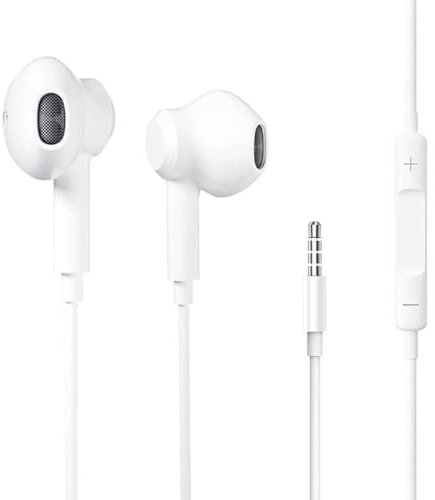 Tecatty 3,5 mm Jack in Ear Casque avec câble avec Microphone et contrôle du Volume Casque, Extra Bass, Confort auditif, Casque HiFi Audio Stereo pour iPhone/Pod/Pad/MacBook/MP3/MP4/Huawei/Samsung