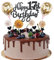 Cnrose Tortendeko junge mädchen 17. Geburtstag Hello 17 Cake Topper schwarz gold mit Herz Stern Ballon Kuchendeko 17. Geburtstag Happy 17th Birthday Tortendeko 17 jahre junge 17 Geburtstag Mädchen