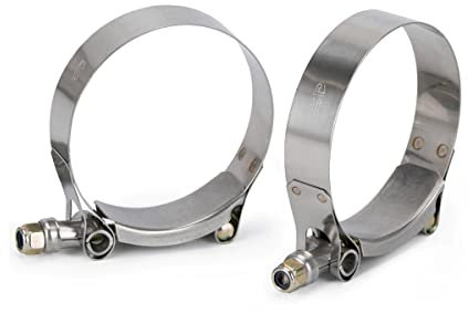 Stainless Ducting Clamps,T-Bolt Hose Clamps,4 Pcs/Lot Pipe Clamps, 60-68mm(2.25inch) Stainless Silicone Turbo Hose Coupler T Bolt Clamp Kit