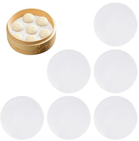 KSBBHDS 6 alfombrillas de cocina al vapor, papel de bambú, alfombrilla de silicona, vaporera de silicona, papel de cocción al vapor, lámina de silicona para cocinar, alfombrilla de cocina de silicona,