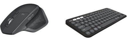 Logitech MX Master 2S Bluetooth Edition Wireless Mouse, Multi-Surface, Hyper-Fast Scrolling & Pebble Keys 2 K380s, Multi-Device Bluetooth Wireless Keyboard with Customisable Shortcuts