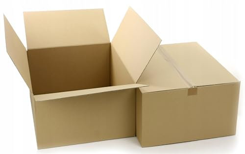 WePack 10 Stück Faltkarton 600x400x300 mm Versandkarton E-commerce Karton 1-Wellig 400G Braun Kartonage Verpackung Postkarton Versandschachtel Paket Päckchen