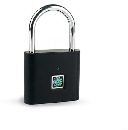 ZAMETTER Candado inteligente de huellas dactilares, bloqueo de huellas dactilares sin llave, candado inteligente impermeable adecuado para uso en interiores y exteriores (negro)