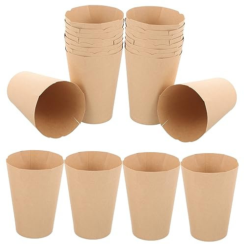 Didiseaon Vasos De Papel Kraft Sellados 50pcs Para Heladería Comida Fiestas y Uso Industrial