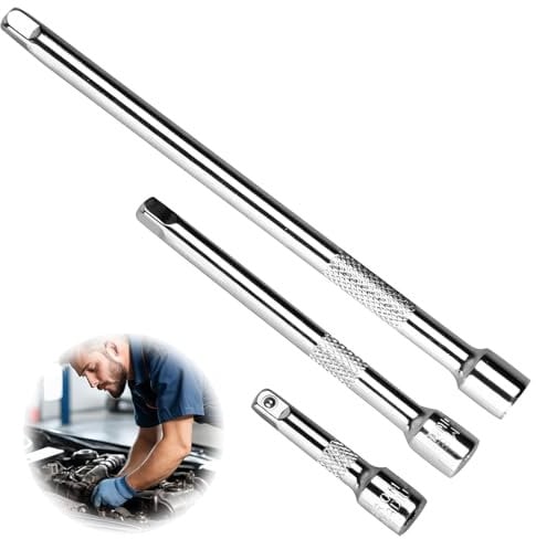 3 Piezas Juego Carraca 1/4 Barras de Extensión, Llaves Carraca 1/4, Extensiones de Llave de Vaso 2, 4 y 6 Pulgadas, con Articulación Universal, para Mantenimiento de Coches y Proyectos DIY