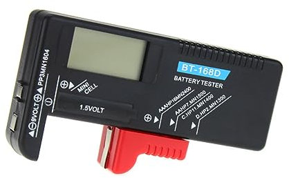 PHENOFICE 9v Portable Battery Tester Lcd Display Voltage for Aa Aaa and Button Cell Batteries and Voltage Tester for