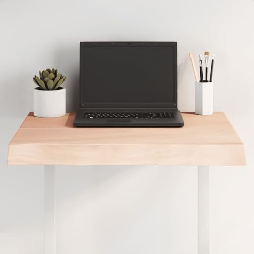 ShGaxin Tischplatte aus Massivholz, Eiche mit natürlichem Rand, 60 x 60 x 6 cm, Arbeitsplatte für Küche, Holzbretter, Wohnzimmertisch, Arbeitsplatte aus Holz - 363871