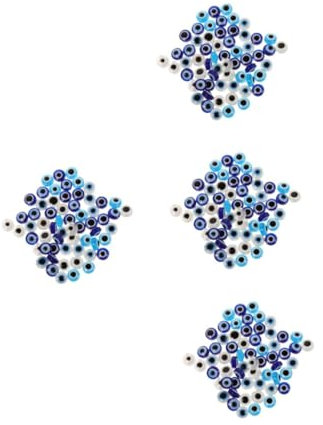 COHEALI 4sets Turkish Eye Jewelry DIY Handmade Bead Resin Evil Eye Charm Pendant Evil Eye Nail Charms Evil Eye Hanging Evil Eye Blue Beads Evil Eye Beads Keychain Charms Acrylic 60pcs*4