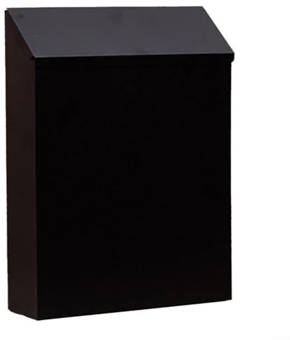 Lastdaytime Abschließbarer Briefkasten zur Wandmontage, eleganter Briefkasten aus Eisen, rustikaler Wandbriefkasten mit Schloss und 2 Schlüsseln, stilvolles Eisen-Design (schwarz)