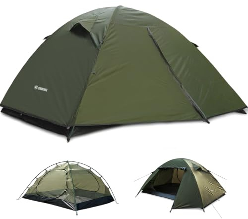 ShinHye Rucksackzelt für 2 Personen – ultraleichte Kuppelzelte, tragbare Zelte für Camping, einfacher Aufbau, Outdoor-Wandern, wasserdichtes Camp-Instant-Zelt, zwei Türen, doppellagig (grün)