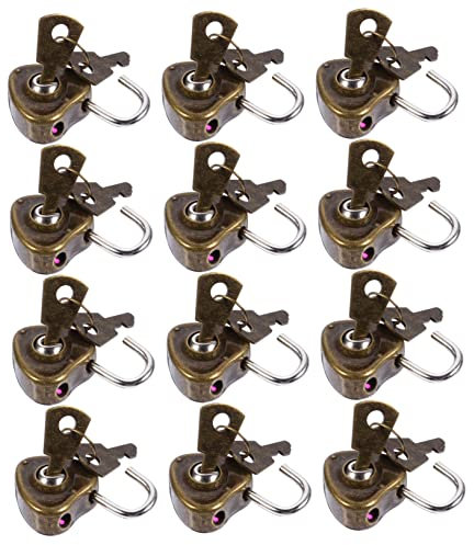 LIFKOME 12pièces Cadenas Forme De Cœur Fer Antirouille Serrures Polyvalentes Pour Bagages Armoires Carnets Avec Clés Protection Sécurisée Des Effets Personnels