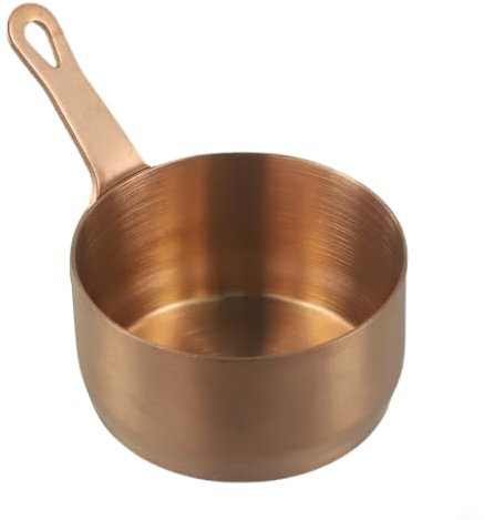 Niceminiwall Mini Saucepan Copper Gravy Pot With Handle Small Cooking Pan 100ml, Stockpots Sauce Pan 1pcs Cup Kitchen Milk Pot for Restaurant Home Kitchen(Bronze L)