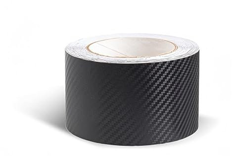 Zikefest Karbonfaser-Vinylfolie, selbstklebendes Chrom-Klebeband mit Werkzeugset, Autotürkantenschutz, Fahrzeug-Detaillierungsband, Autotürschwellen-, Fensterverkleidung, Kantenschutz (6,9 x 6,9 m)