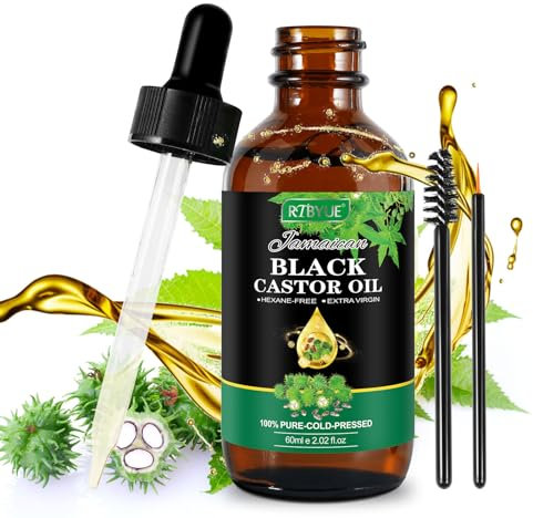 Rizinusöl Kaltgepresst Bio 60ml | Rein, Natürlich | Castor Oil Organic for Hair Growth | Rizinus Öl für Körper, Haare, Nägel, Wimpern