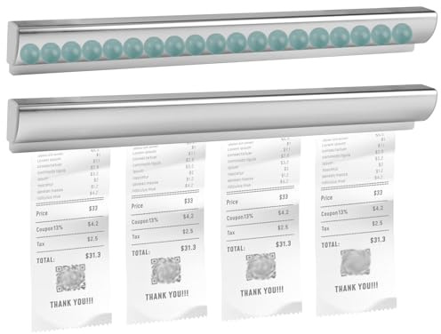 2 Stück Bonhalter Gastronomie, Bonleiste Gastronomie Selbstklebend, 30 cm Wandhalterung Zettelhalter, Notizleiste Klemmleiste, Bonschiene für Hold Orders, Küche Ticket, Bar, Büro und Bestellung