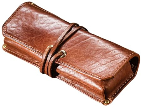 BCJMKDX petacas para Tabaco. Vintage Handmade Cowhide Leather Storage Bag Unisex Tobacco Smoking Pipe Organize Case Pipe Tool for 1 Pipe