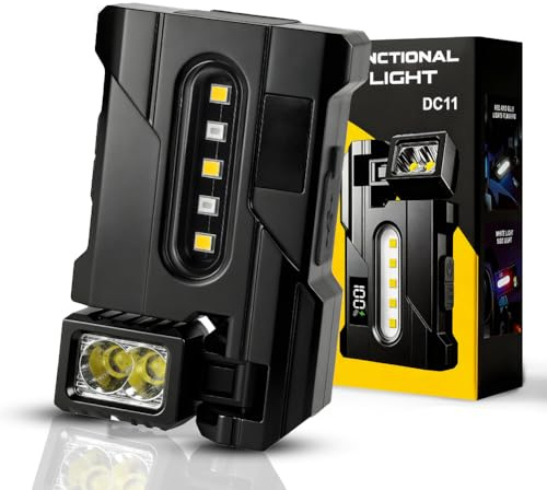 Aolso Mini Lampe de Poche LED G5-500 Lumens, Lampe de Poche Avec base Magnétique, Rotatif de Poche à Clip, Type-C Rechargeable pour Camping aux Activités de Plein Air et Détection des Taches(DC11)