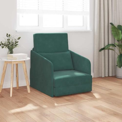 Owoxanthellate Schlafsofa Dunkelgrün 65x80x83 cm Samt Modernes Design mit Schaumkern Robust & platzsparend für Wohnzimmer Schlafzimmer Büro