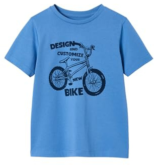 Vertbaudet T-Shirt mit Print für Jungen Basic Mittelblau 140