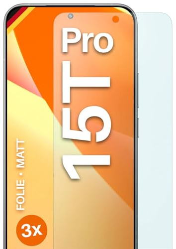 moex FlexProtect matte Schutzfolie für Xiaomi 15T Pro Displayschutz Folie matt gegen Reflexionen, Anti Reflex Handyfolie mit Sonnenschutz, Kompatibel mit jeder Handyhülle, 3 Stück
