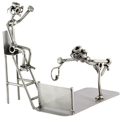 Steelman24 I Schraubenmännchen Tennis 2 Personen I Made in Germany I Handarbeit I Geschenkidee I Stahlfigur I Metallfigur I Metallmännchen