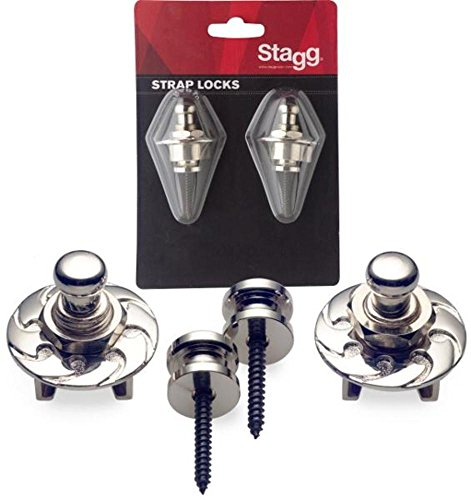 Stagg 19688 Gitarrengurt Griff (2x Stück) chrom