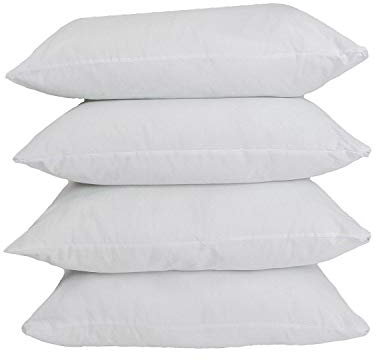 MERINO BETTEN 4er Set Kopfkissen 40x40 | Innenkissen | Schlafkissen | Füllkissen mit Reißverschluss