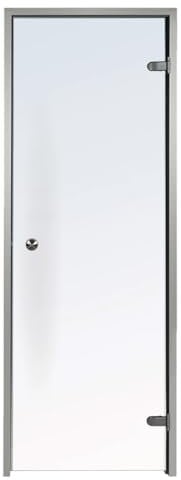 Desineo Porta per l'hammam Trasparente 80 x 190 cm Telaio in Alluminio