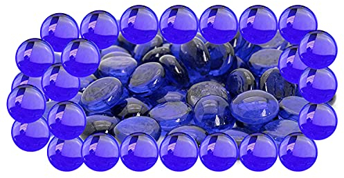 ARSUK Guijarros de Vidrio - 180 Piezas Azules Piedras de Cristal, Piedras de Cristal, Pepitas, Gemas, Perlas, Piedras Decorativas Acuario Guijarros para Plantas, Jarrones, Guijarros Jardin -955gm
