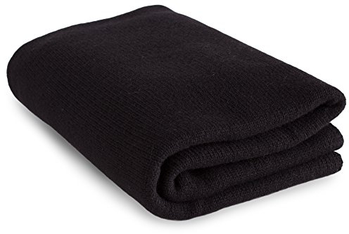 Love Cashmere Luxus 100% Kaschmir Reisedecke - 'Schwarz' - Handgefertigt in Schottland UVP €400