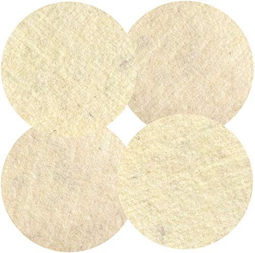 4-Stück Soft-Sheep - Wollpads -Schafschurwolle - Polierpad Ø30cm Polierbad für geöltes, versiegeltes Parkett, Laminat, Marmor, Granit, PU-Epoxy Böden, Linoleum, Vinyl.