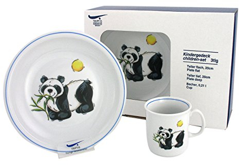 Eschenbach Porzellan Group Kindergeschirr Panda Kindergedeck 3tlg, Porzellan, dekor, 1 x 1 x 1 cm