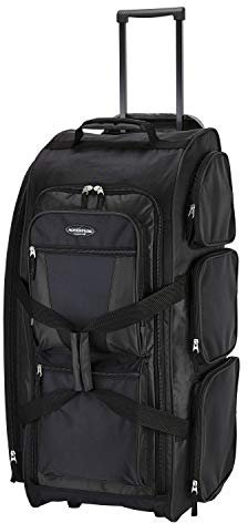 Travelers Club - Bolsa de Lona Vertical Xpedition con Ruedas, de 76,2 cm, Negro