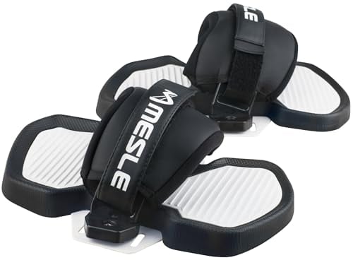 Mesle Wake- & Kiteboardbindung ProGrip 2, One-Size Universalgröße, Sandalen Straps für Wakeboard Kiteboard, schwarz Weiss
