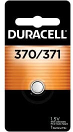 Duracell 370/371 Silver Oxide Button Battery, 1 Count Pack, 370/371 1.5 Volt Battery, Long-Lasting for Watches, Medical Devices, Calculators, and More