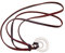 BNQL Collana porta occhiali con anello in pelle regolabile, Grande, acciaio inox
