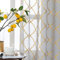 Kotile Graue Voile-Vorhänge, 2 Paneele, metallische Goldfolie, geometrisch, marokkanische Fliesen, graue Ösen, Netzvorhänge für Schlafzimmer, 168 x 228 cm, Graugold