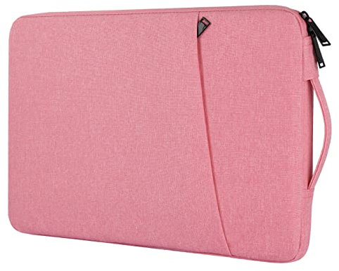 Chelory Laptop Sleeve Compatible for 16 17 Inch HP/Lenovo/Asus/Acer/Dell Notebook Ultrabook Chromebook, Computer Shockproof Protective Bag Carrying Case with Pocket, Pink