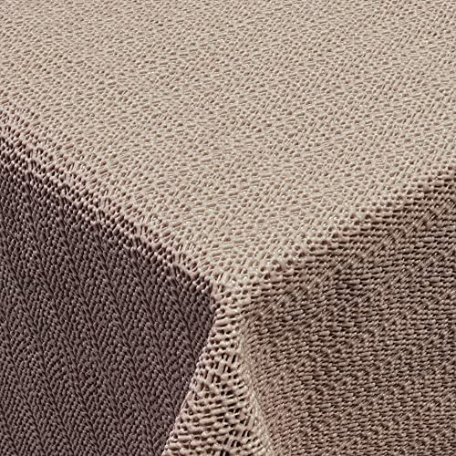 Venilia Gartentischdecke Oval, Tischdecke aus Weichschaummaterial, Tischtuch für den Garten und Balkon, rutschhemmend, reißfest, 1,6 x 2,1m, taupe, 54188