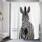 Hiseng Wasserdichter Duschvorhang,3D Tier Polyester Waschbar Badezimmer Vorhangmit 8 Duschvorhängeringen, Dauerhaft Vorhang Badezimmer (Zebra,90x180cm)