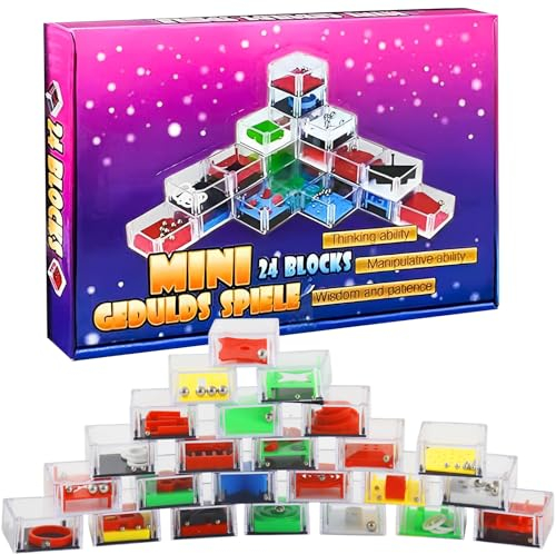 24 Stück Mini Denkspiel Knobelspiel Geduldsspiele für Kinder,Adventskalender 2025 Knobelspiele mit 24 Geduldsspiele 3D Geduldsspiel Geschicklichkeitsspiel für Kinder Erwachsene