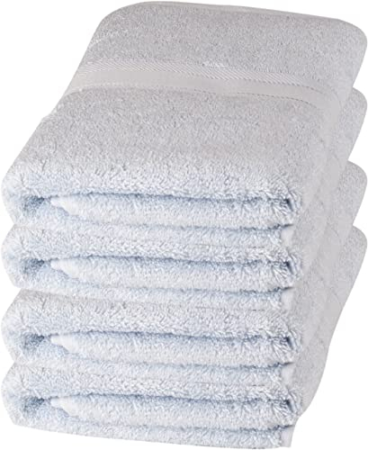 gigando Bambus Luxus Handtuch (50 x 100 cm) aus Bambus-Viskose und Baumwolle, unvergleichlich weich und sanft auf der Haut, besonders saugstark und schnell trocknend, 4 Stück, blau