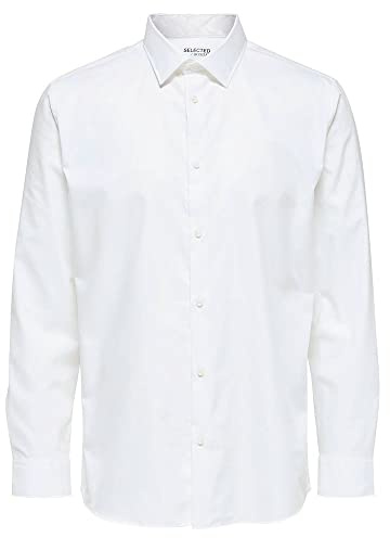 SELECTED HOMME Herren Slhslimethan Shirt Ls Classic B Noos, Bright White, XXS