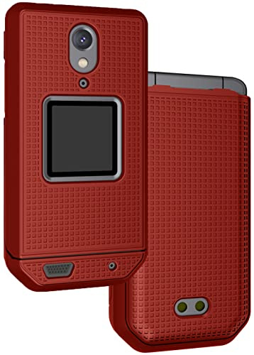 Nakedcellphone Case for CAT S22 Flip Phone, Slim Hard Shell Protector Cover - Red