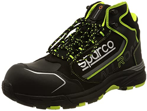 Sparco Allroad, Scarpe Antinfortunistche da Lavoro Unisex-Adulto, Nero-Giallo Fluo, 40