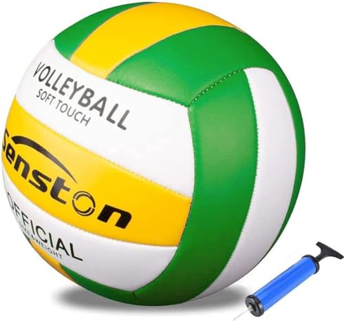 Senston Volleyball Soft Touch Offizielle Größe 5, Wasserfest Volleyball Ball mit Pumpe, Outdoor Beachvolleyball für Beach, Pool und Strand