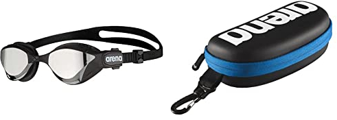 ARENA Herren Cobra Tri Swipe Brillen, Silver-Black, One Size & Swim Brillenetui, Hartschale, Schwarz