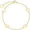 FANCIME 14 Karat Gold Armband für Damen mit Herz Anhänger aus Gelbgold 585 Charm Minimalistisch Geschenk Echt Schmuck für Mädchen Kinder - Verstellbar Armkette 15 + 2 + 2 cm