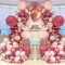 AL-Mustarziq Pink Balloons Arch Kit With Balloon Pump - 147pc Balloon Garland With Rose Gold-Pink Balloons of Different Sizes, Birthday Banner, Arch Tape & Glue Dots For Girls Womens Birthday